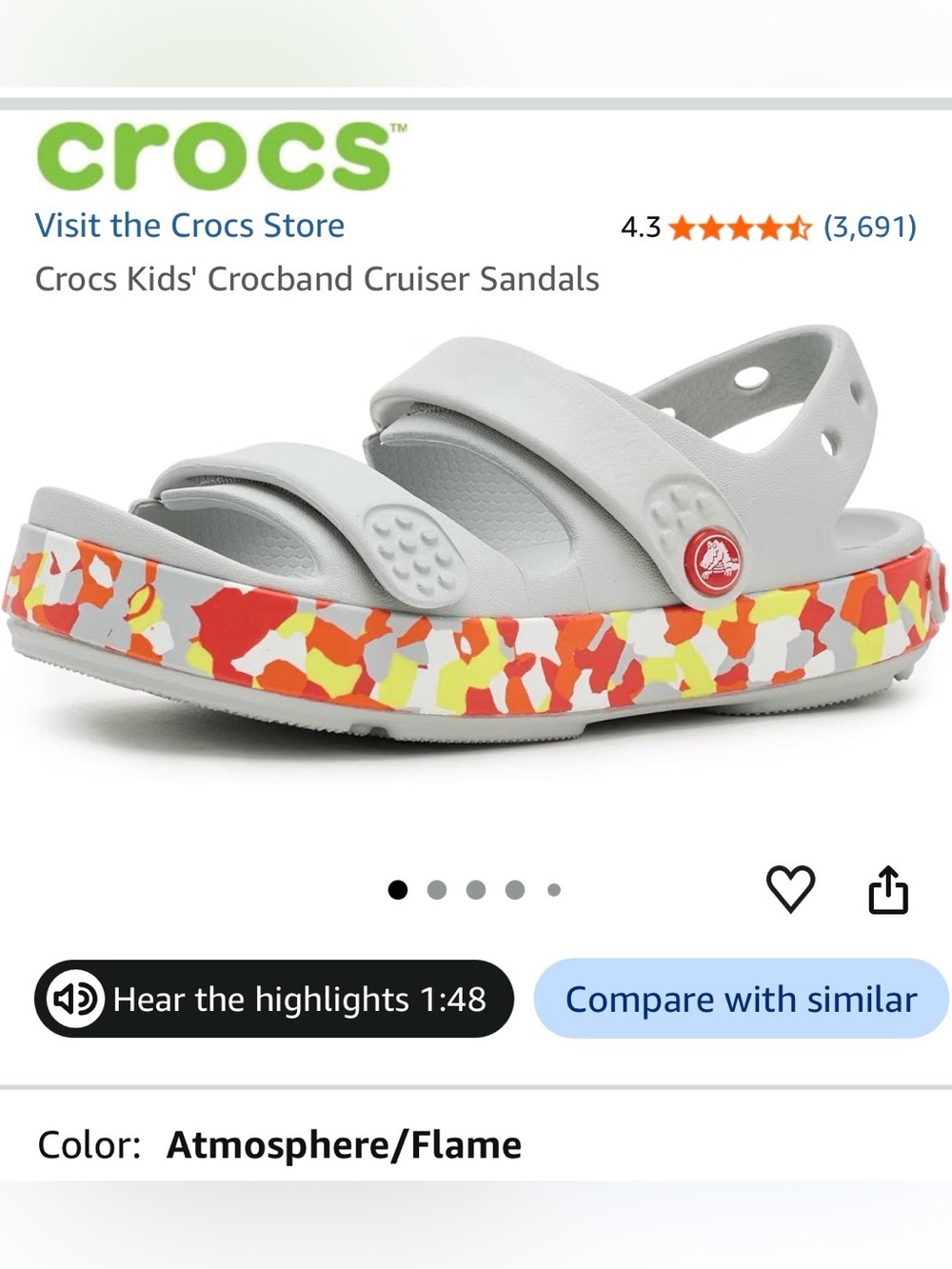 Croc Kids Croc Band Cruiser Sandals EUC 🔥
